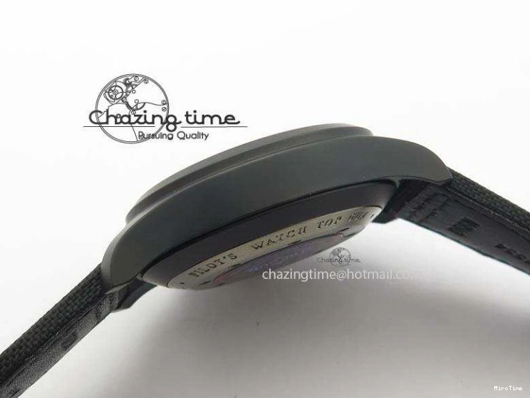 MIROTIME 0414 Pilot Chrono IW388003 Real Ceramic V6F Best Edition Green Markers On Black Nylon Strap A Effortless 7283